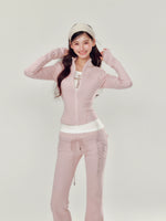 High Collar Slim Fit Sports Hoodie & Pant Set