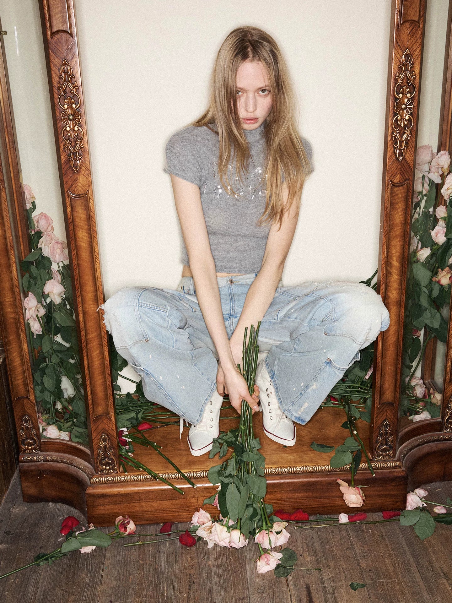 Mohair Sequin Knit Top