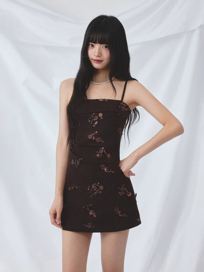 Vintage Sequin Cami Dress Set
