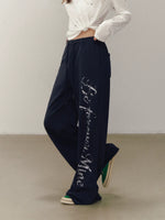 Letter Print Wide Leg Pants