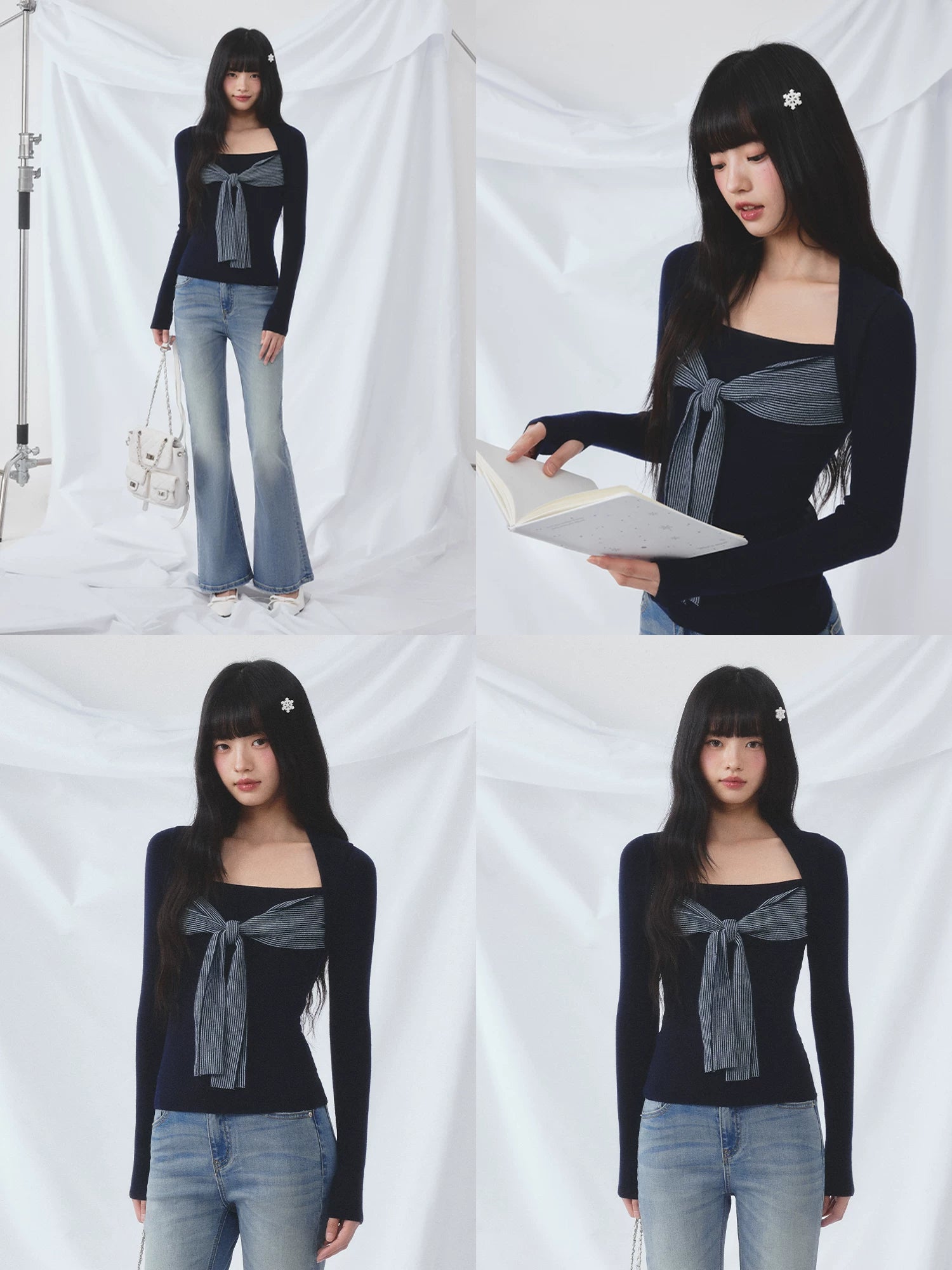 Bow Knit Layered Tee