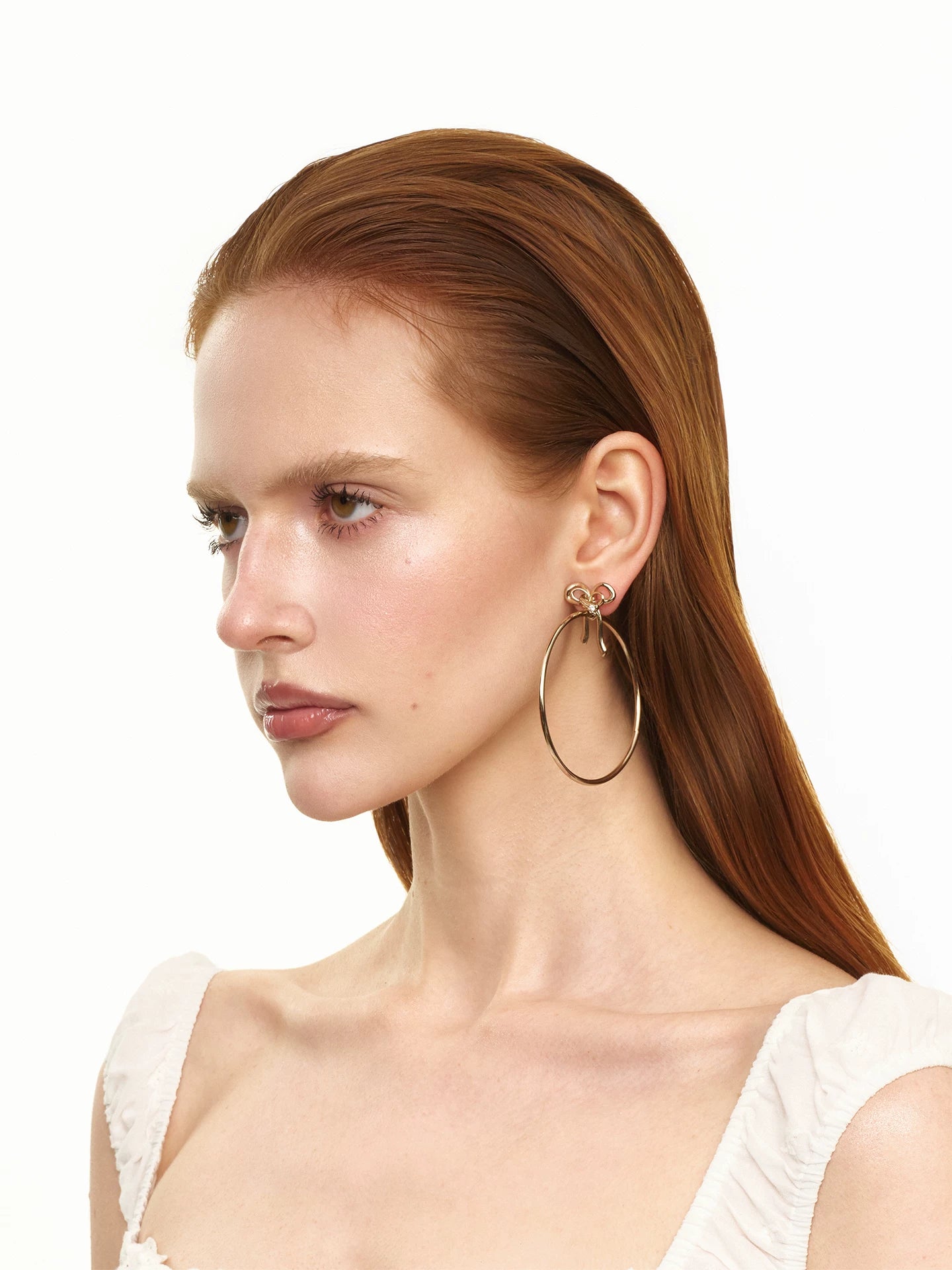 Crystal Bow Hoop Earrings
