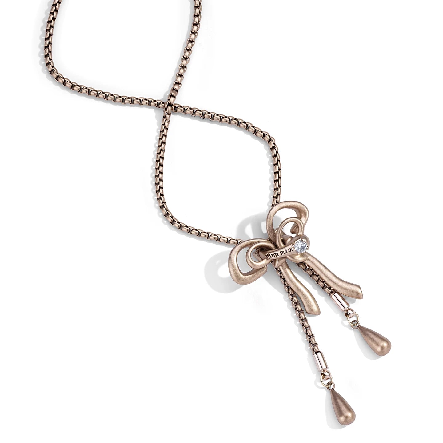 Vintage Rhinestone Bow Necklace