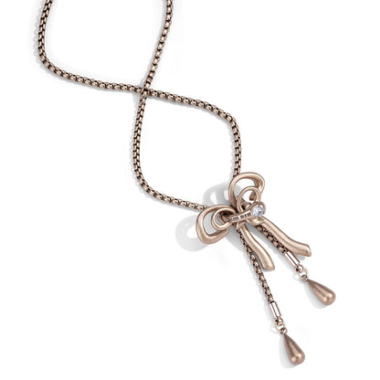 Vintage Rhinestone Bow Necklace