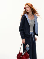 Plaid Patchwork Sweatshirt & Sweatpants Set