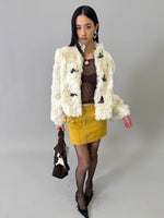 Yellow Washed Denim Mini Skirt