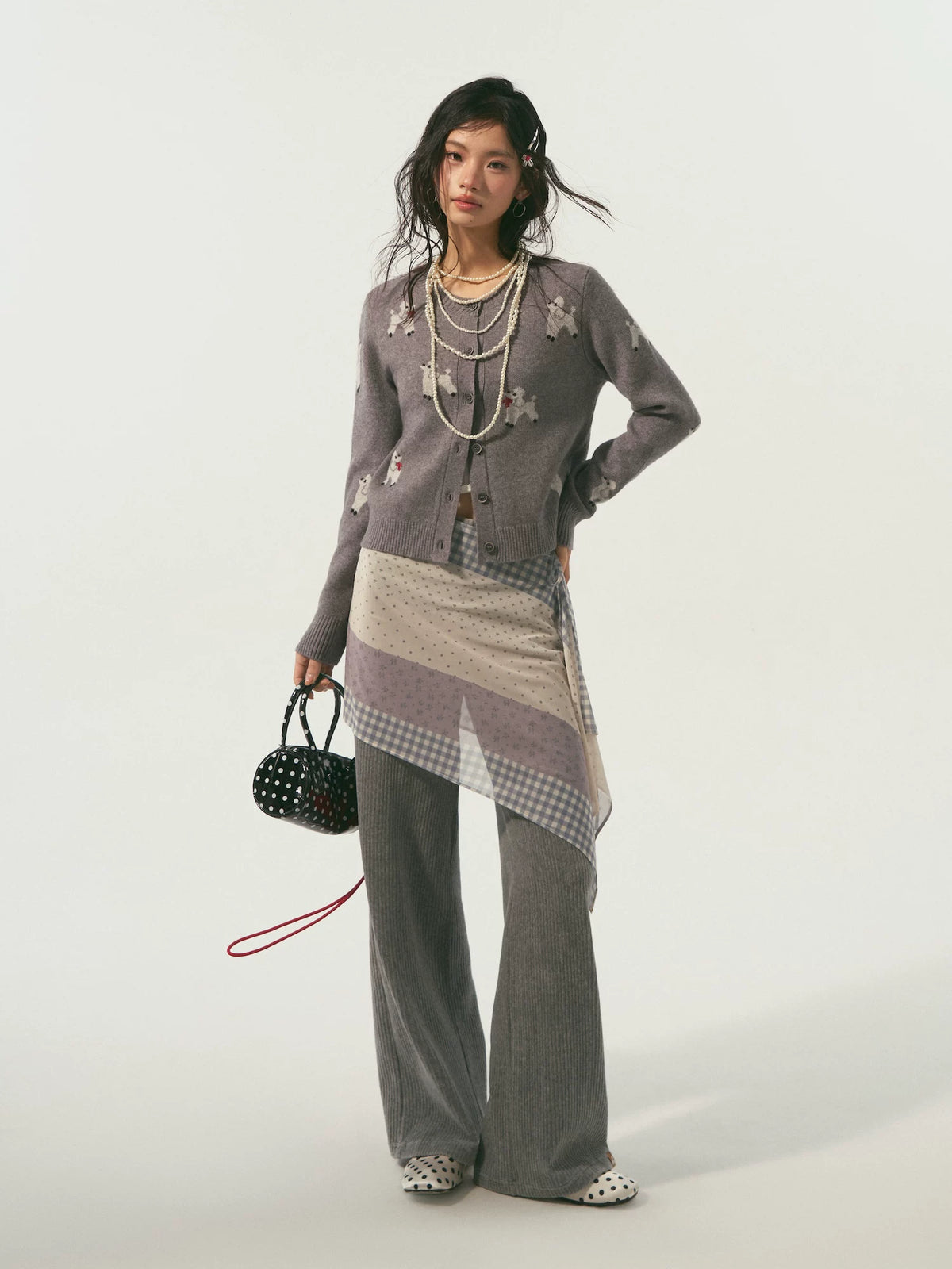 Brown &amp; Gray Corduroy Pants Set
