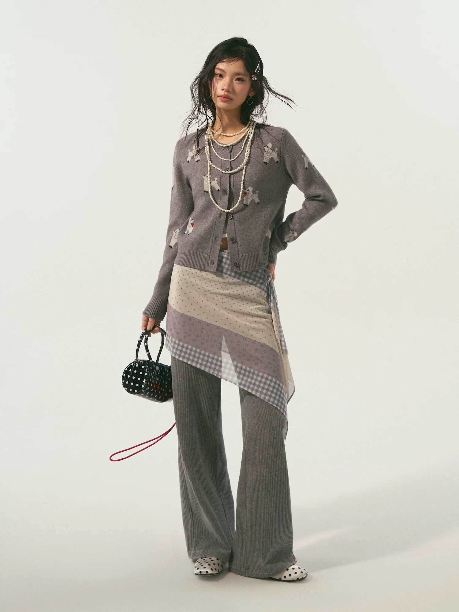 Brown &amp; Gray Corduroy Pants Set
