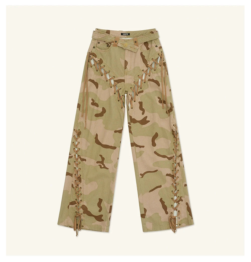 Ancient Myth Ink-splattered Drawstring Work Pants