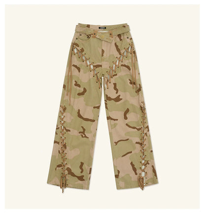 Ancient Myth Ink-splattered Drawstring Work Pants