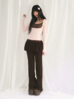 U-Neck Hooded Knit Cardigan & Camisole Set