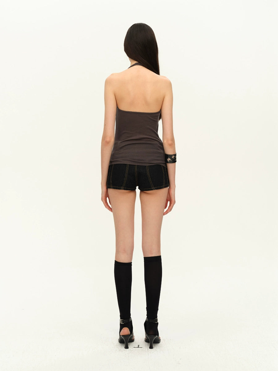 Twist-Front Halter Tank Top