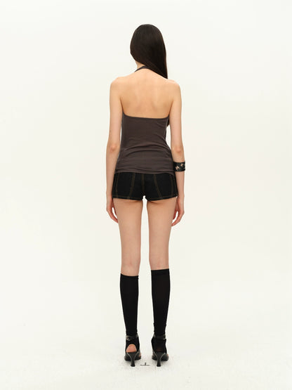 Twist-Front Halter Tank Top