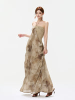 Watercolor Halter Maxi Dress