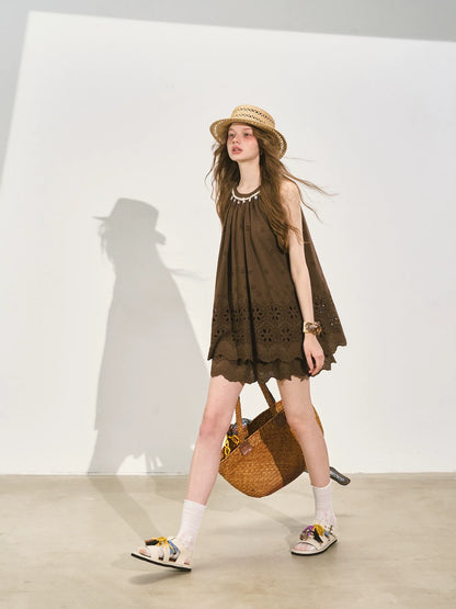 Vacation-Style Sleeveless Top &amp; Skirt Set