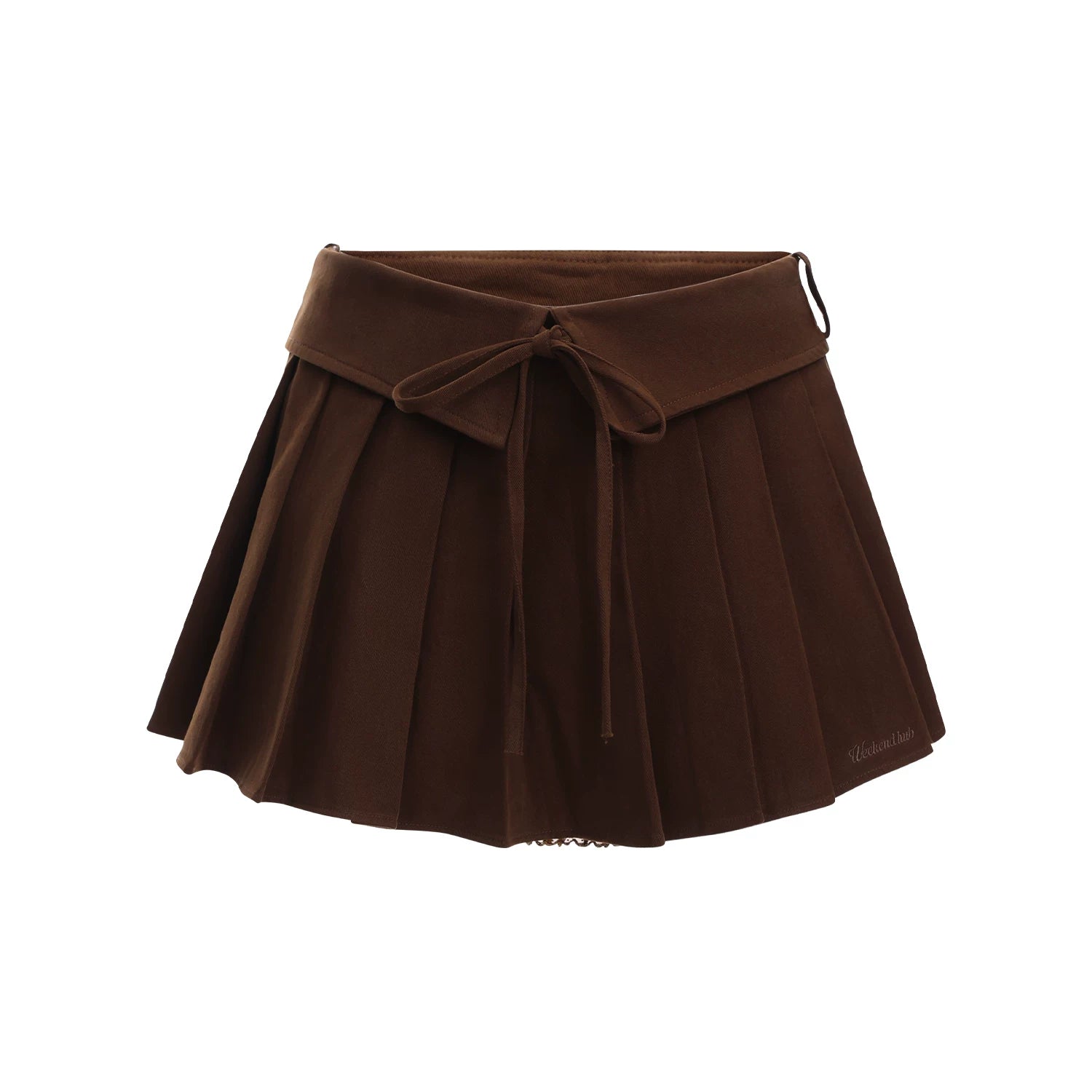 Bow Tie Pleated A-Line Skirt