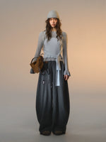 Fleece Curved-Leg Relaxed Pants