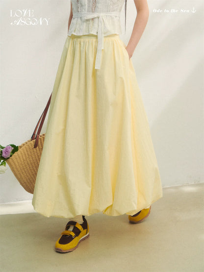 Solid-colored High-waist Simple Bud-shaped Skirt