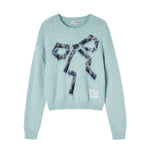 Leopard Bow Crewneck Sweater