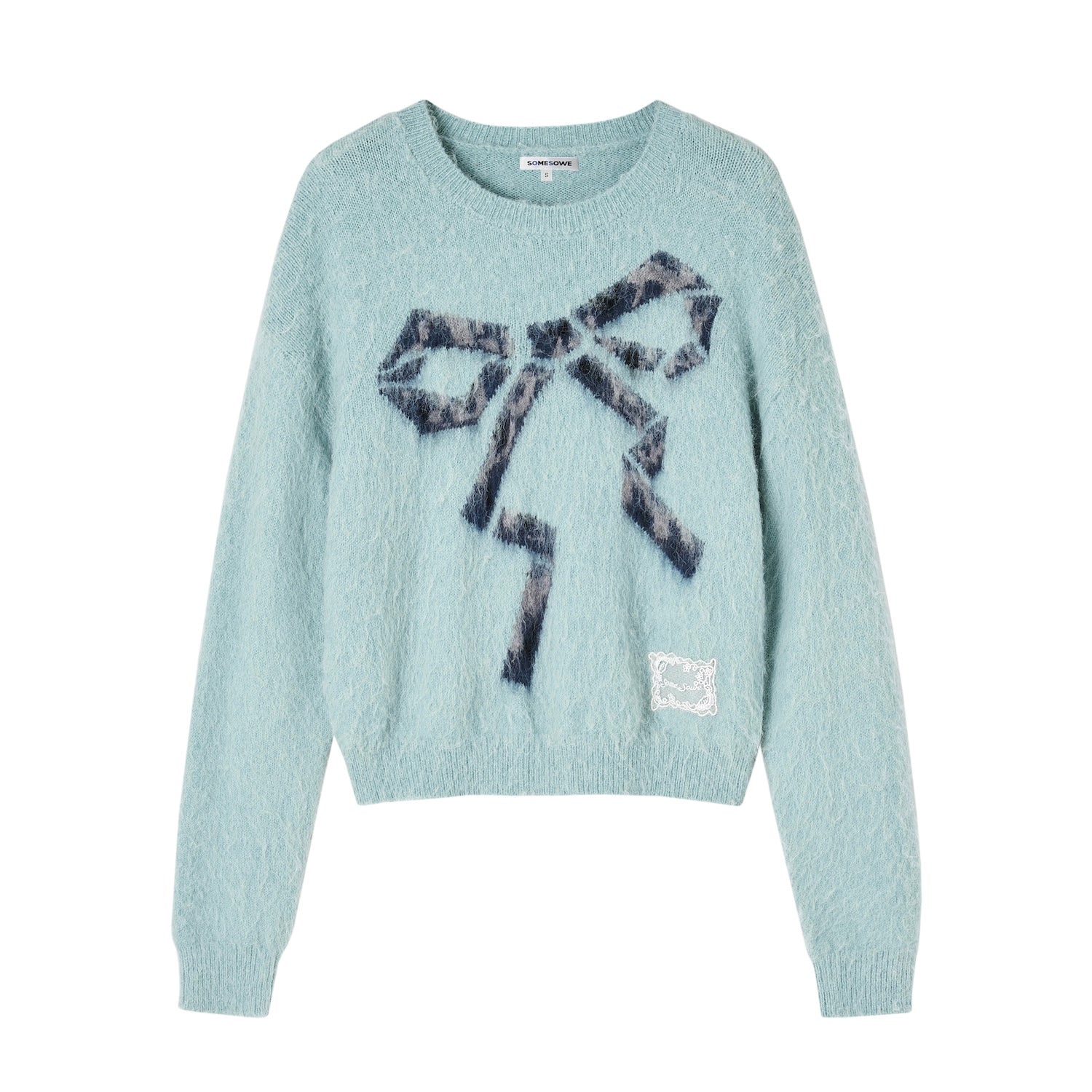 Leopard Bow Crewneck Sweater