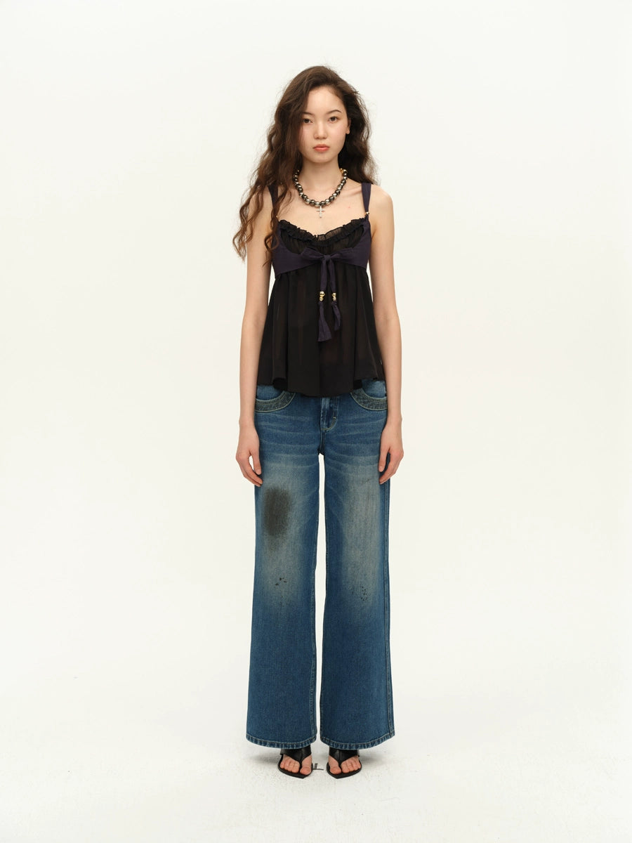 Layered Contrast A-Line Blouse