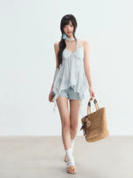 Plaid Irregular Hem Top