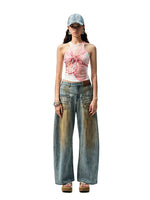 Mud-dyed Washed Jeans