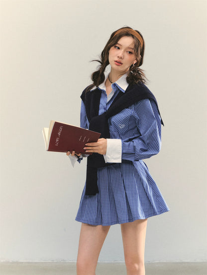 PLaid Cape A-Line 2-in-1 Dress &amp; Cape Set