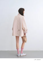 Detachable Ear Plaid Trench
