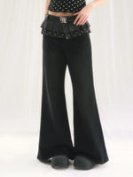 Black Detachable Flare Jeans