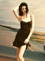 Ruched Lace Trim Mermaid Dress