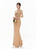 Gold Halter Sequin Dress