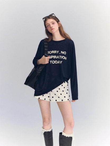 Letter Print Long Sleeve Top