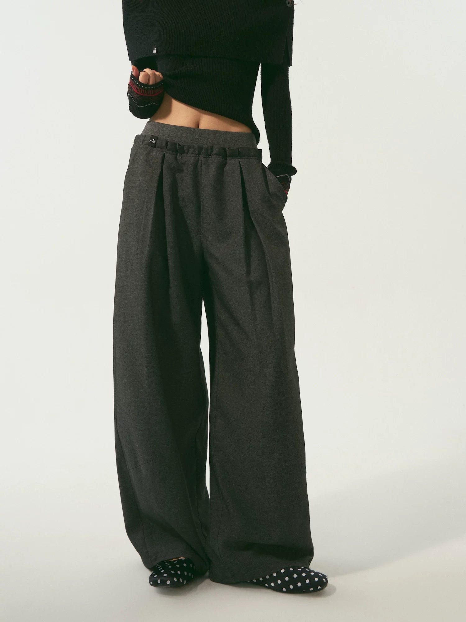 Double Waist Curved Pants