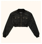 Ancient Myth Wax-coated Short Bomber Jacket