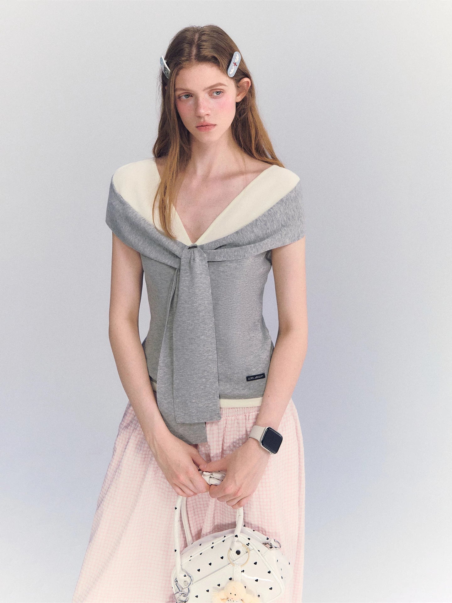 Contrast Off Shoulder Tee