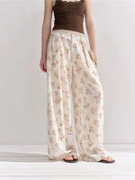 Floral Lace Wide-Leg Pants