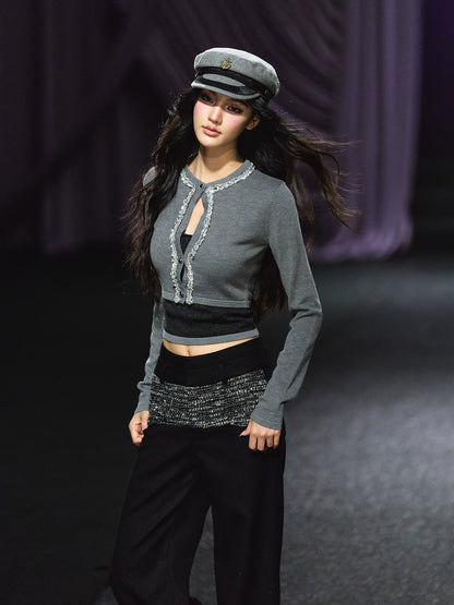 Embellished Knit Cardigan &amp; Camisole Set