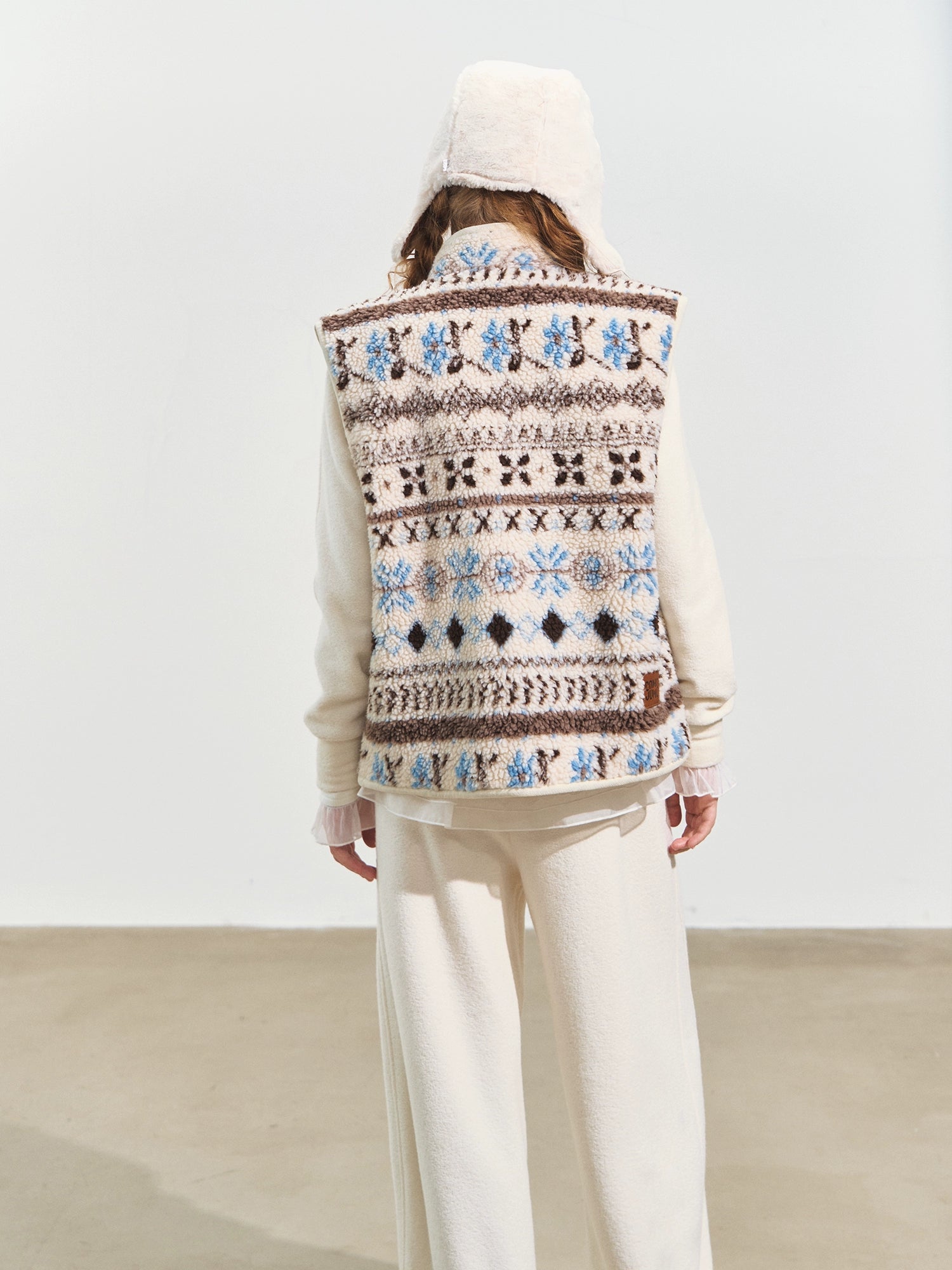 Fair Isle Patterned Fleece Vest