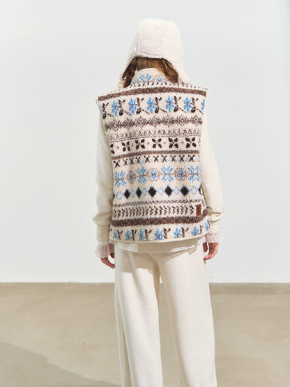 Fair Isle Patterned Fleece Vest