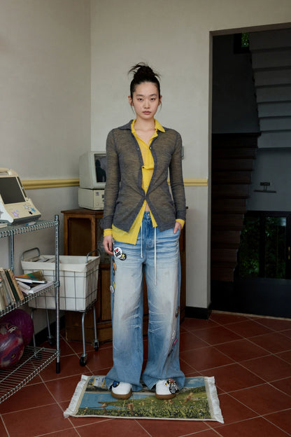 Mohair Slim Transparent Cardigan