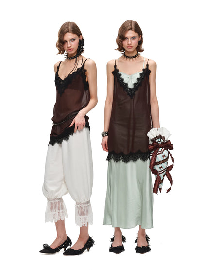 Layered Lace Chiffon Dress
