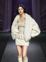 Wool Belted A-Line Skirt