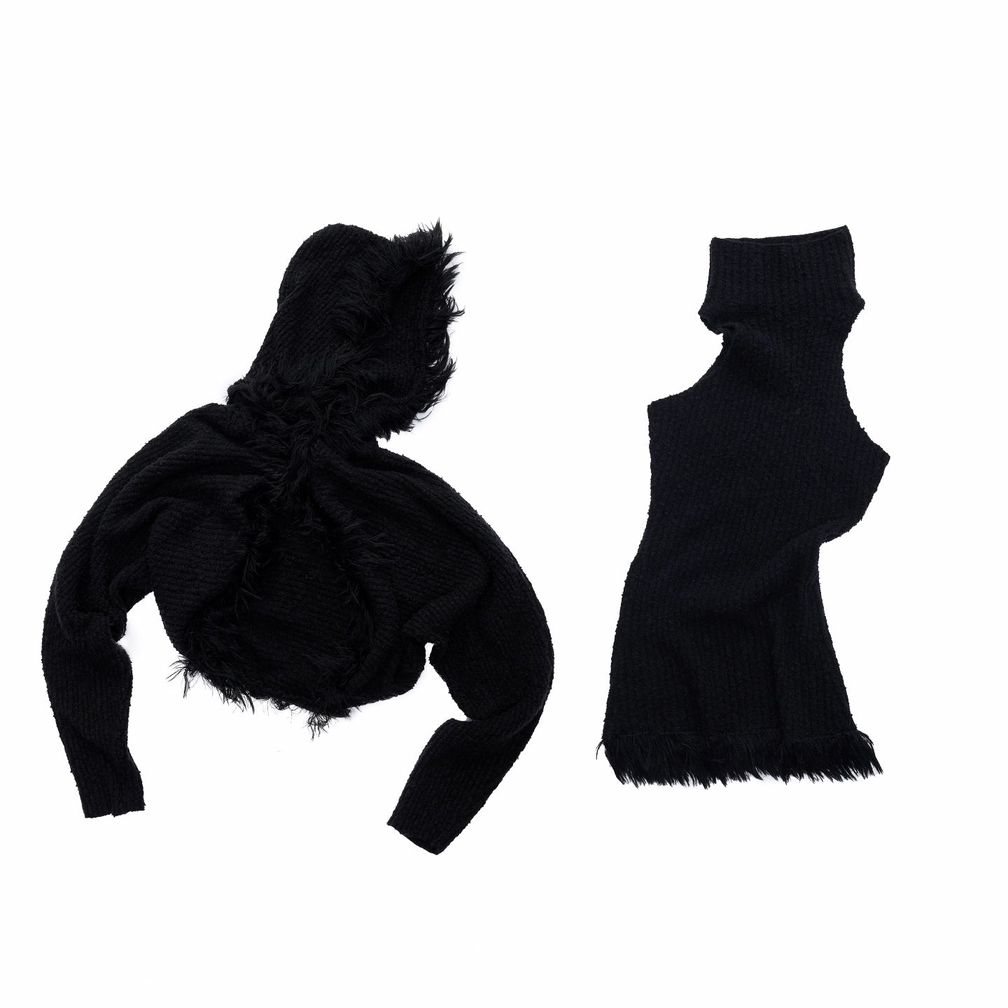 Hooded Faux Fur Knit Set