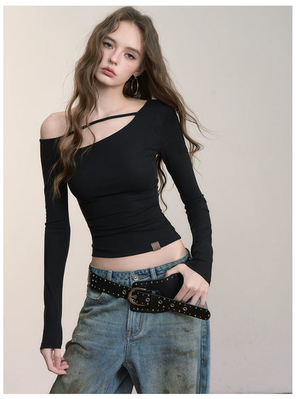 Asymmetrical Lyocell Fitted T-shirt
