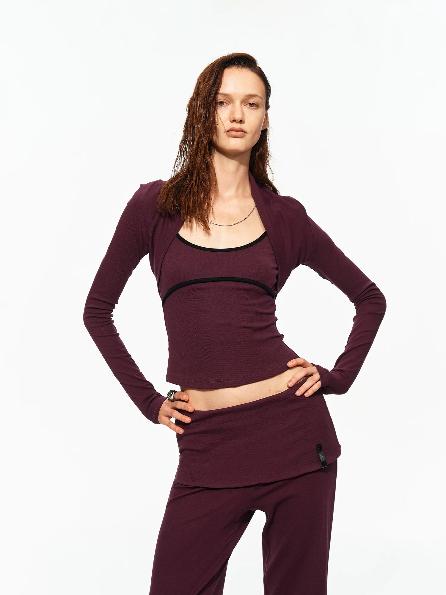 Layered Yoga Pants Set