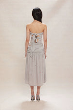 Rhinestone Strap Knit Tube Top & Skirt Set