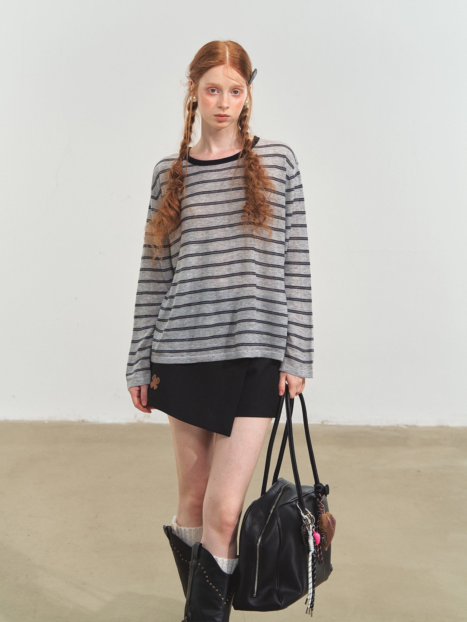 Vintage Striped Knit Blouse