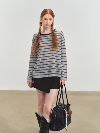 Vintage Striped Knit Blouse