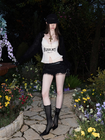 Lace Print Corset Top